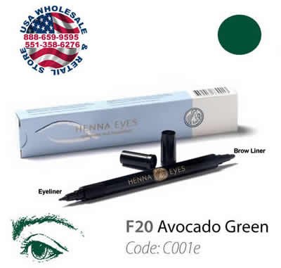 HenneEyes Henna EyeLiner and Brow Liner Pen Avocadogreen Color