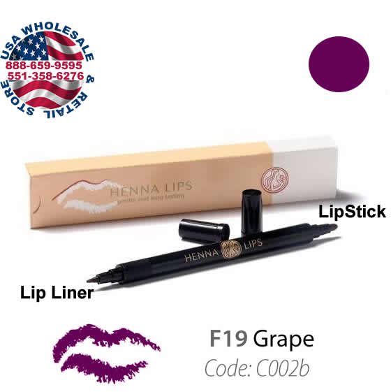 HennaLips Natural Henna Lip Liner and Lipstick Pen Grapes Color