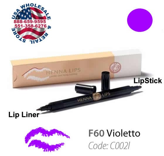 HennaLips Natural Henna Lip Liner and Lipstick Pen Violetto Color