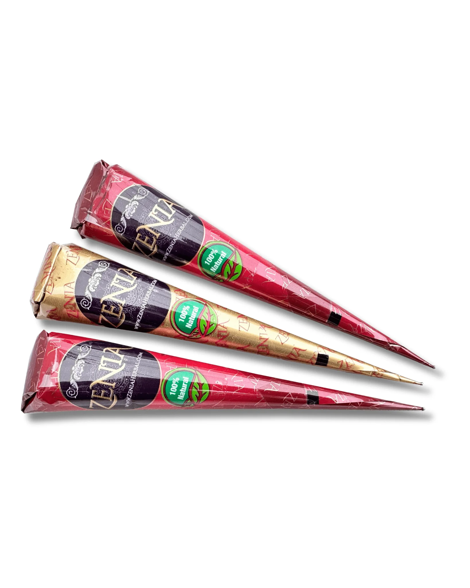 Pack of 3 Zenia 100% Natural Pure Henna Mehndi Cones - Henna USA